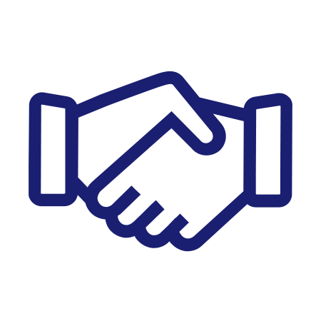 Illustration of handshake for loyalty.