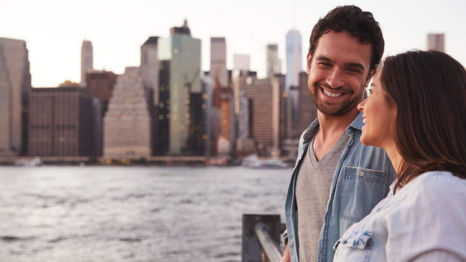 Couple smiling at each other